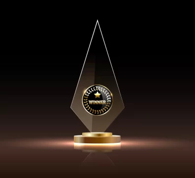 A crystal trophy