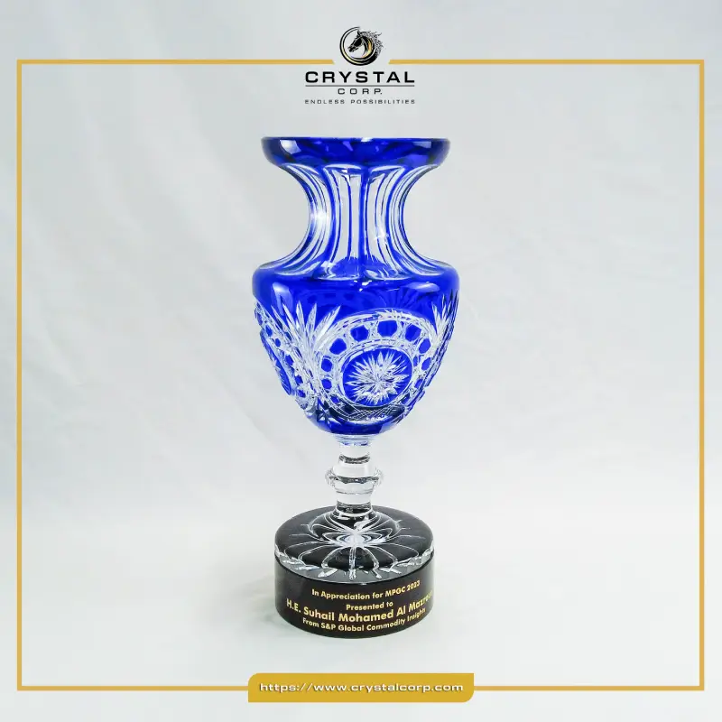 crystal blue vase