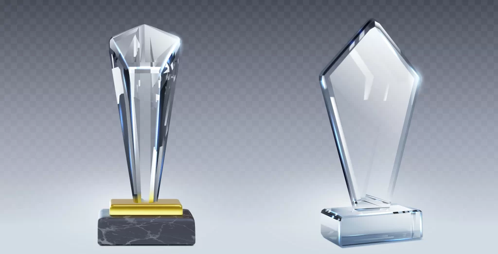 types of crystal trophies