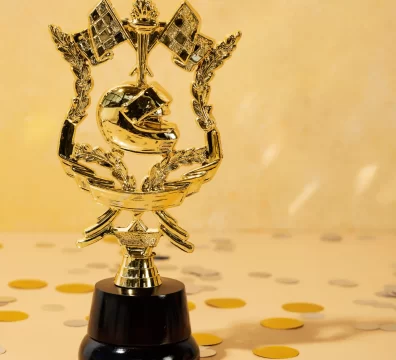 golden customized trophy