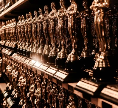 large number of customized trophies