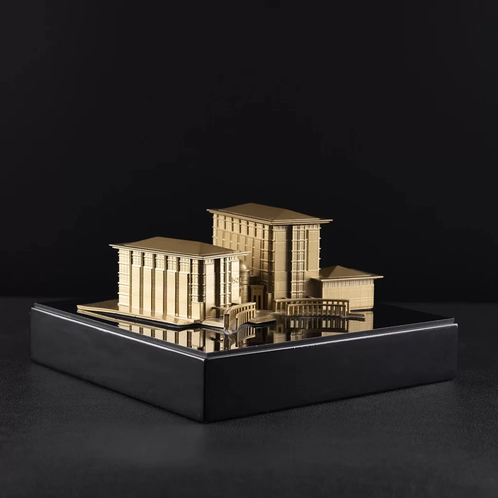 golden building miniature model