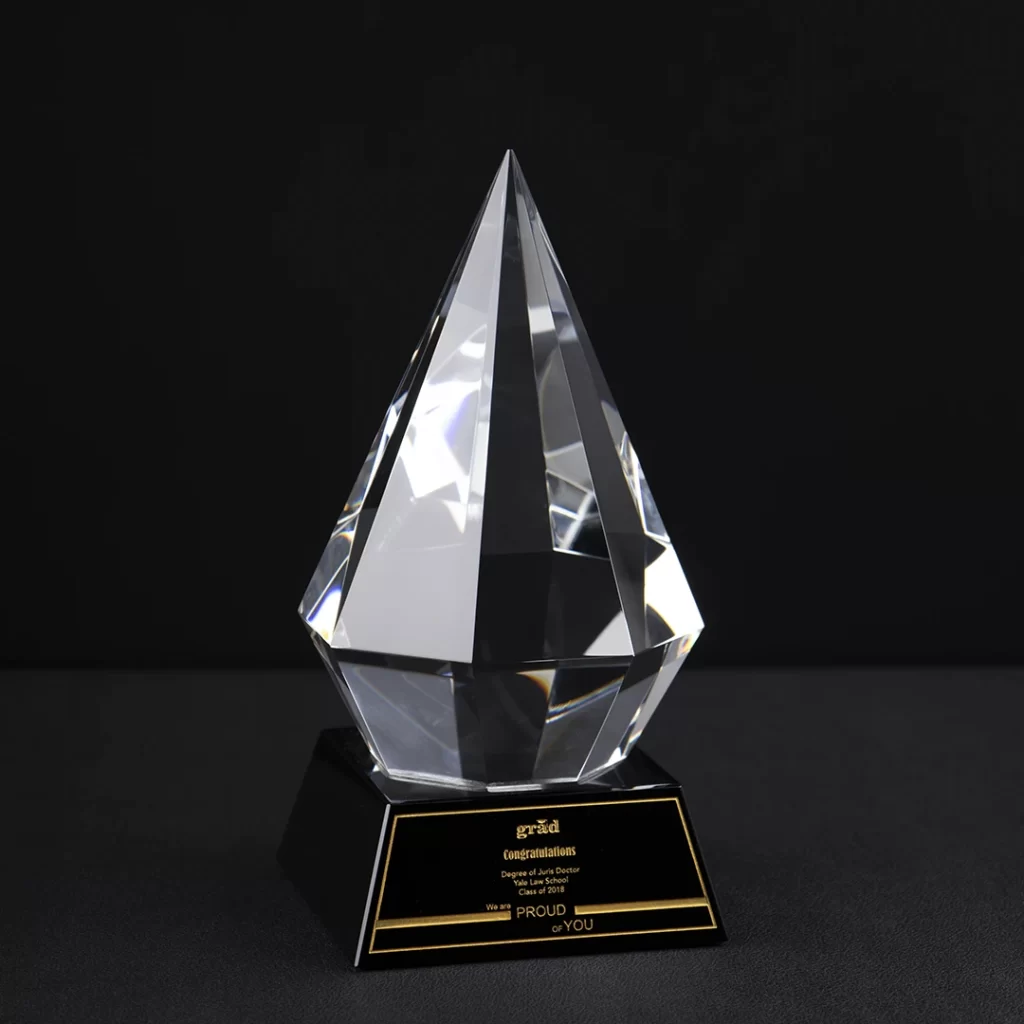 customized corn shaped crystal award