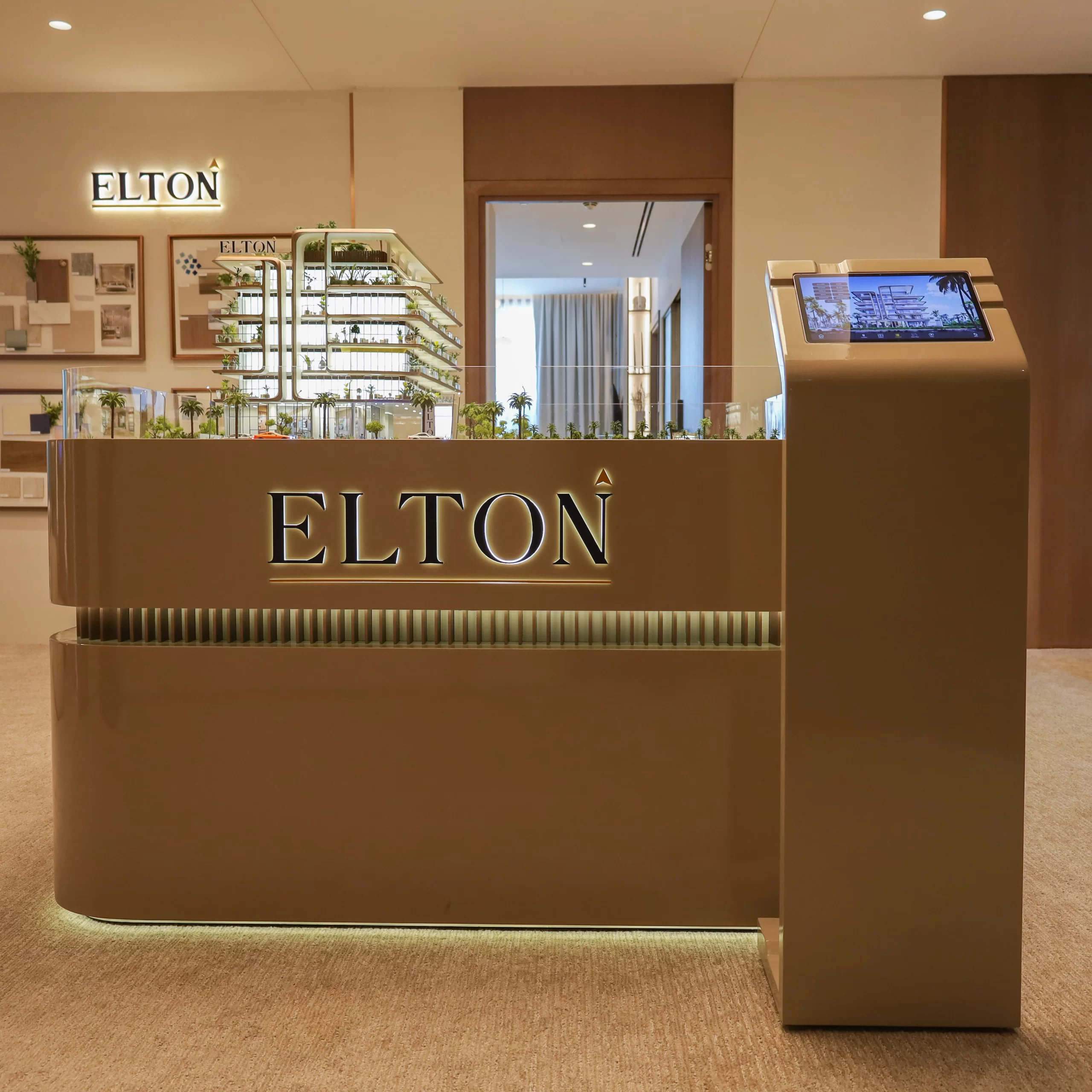 Interactive scale model built for Elton, featuring tab-controlled interface, presented in the UAE.