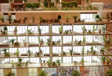 Tab-controlled architectural model created for Elton, UAE — designed for interactive presentations and display.