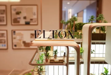 Tab-controlled architectural model created for Elton, UAE — designed for interactive presentations and display.