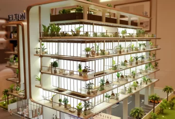 Tab-controlled architectural model created for Elton, UAE — designed for interactive presentations and display.