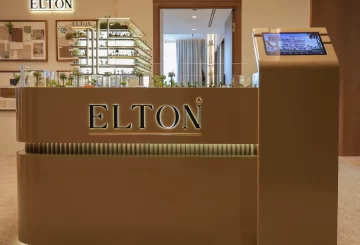 Tab-controlled architectural model created for Elton, UAE — designed for interactive presentations and display.